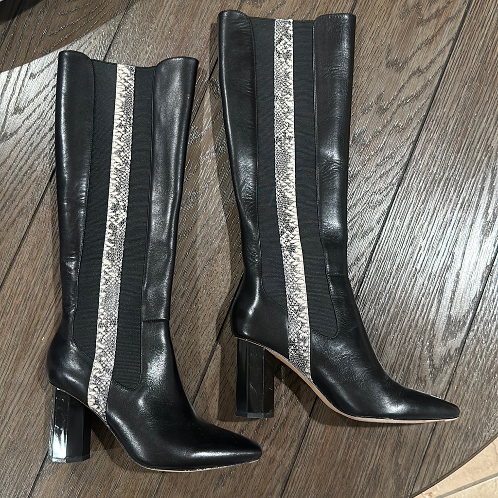 Donald J. Pliner High Boots W/ Animal Print Size 6.5m